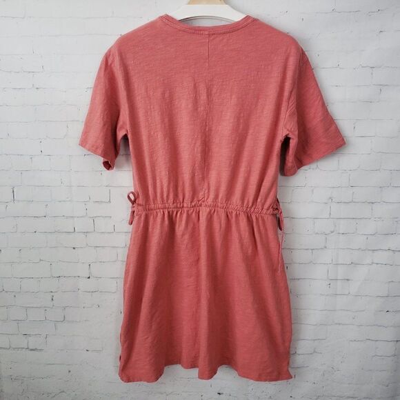 Old Navy Dress Size M Orange Side Ties Adjustable Waist Casual 100% Cotton Fall - Picture 4 of 6